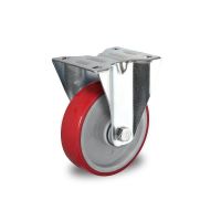 Bockrolle mit Kugellager für Rollbehälter, PA und PU-Kunststoff, 125mm Durchmesser