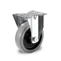 Bockrolle mit Kugellager für Rollbehälter, PA/Gummi, 125mm Durchmesser