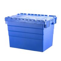 Kunststoffbehälter, 77 l, stapelbar, nestbar, Klappdeckel, 600x400x416mm