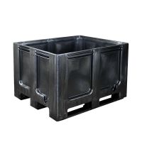 Palettenbox, 610 l, 3 Kufen, geschlossen, Recycling Kunststoff, 1200x1000x760mm